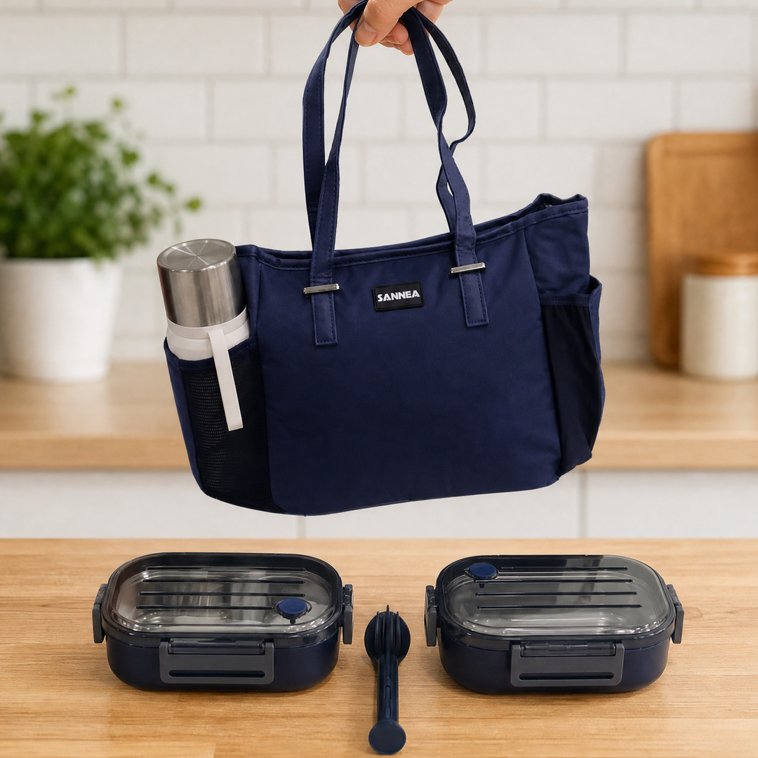 Set Lunch box bleu marine