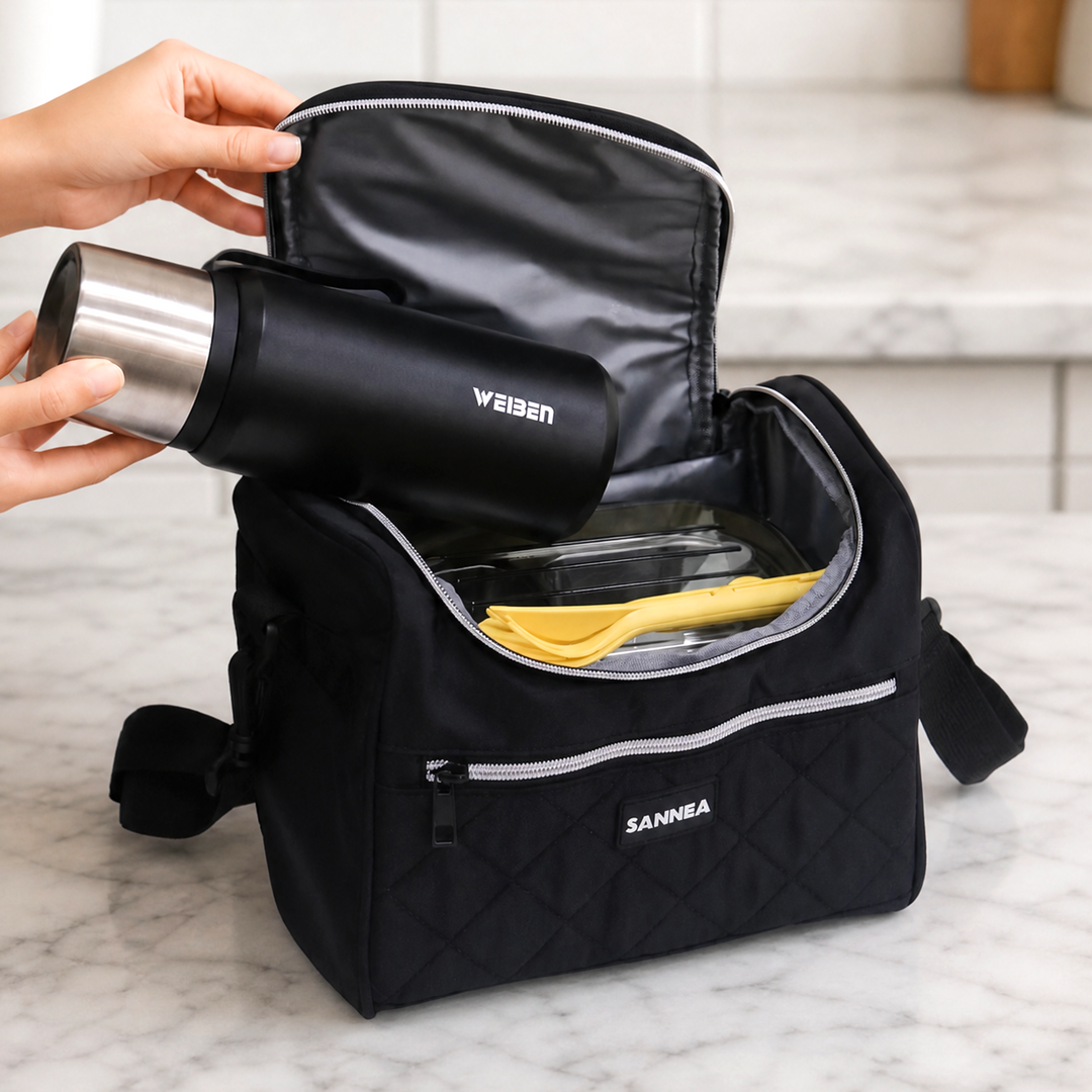 Set Lunch box noir et jaune