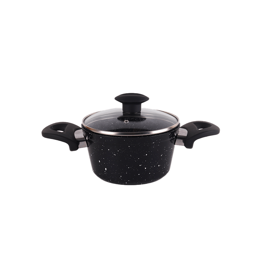 Marmite ronde en granite noir 16cm - Saga Cuisine