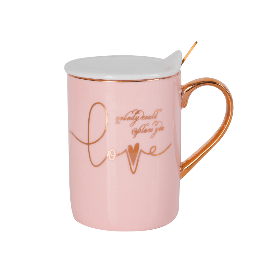 Mug avec couvercle et cuillère "Love" 400ml - Saga Cuisine