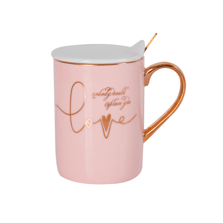 Mug avec couvercle et cuillère "Love" 400ml - Saga Cuisine