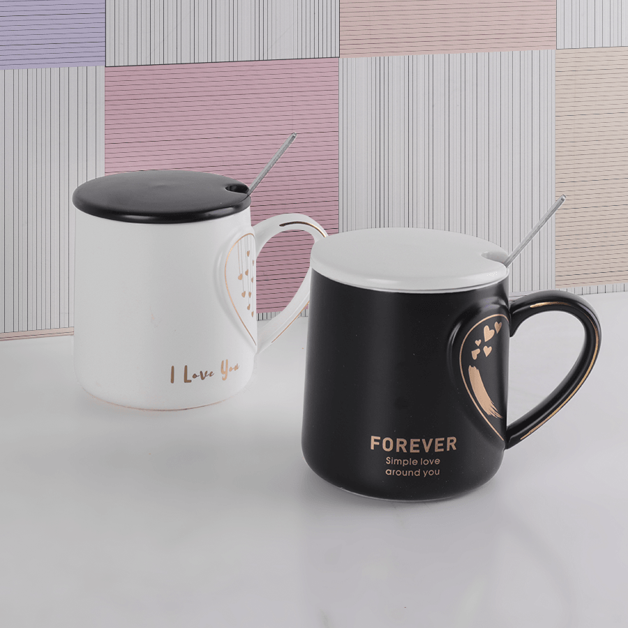 Mug en céramique avec cuillère 450ML - Saga Cuisine