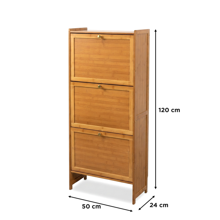Meuble à Chaussure en bois 3 niveaux 50x24x120cm modèle 1