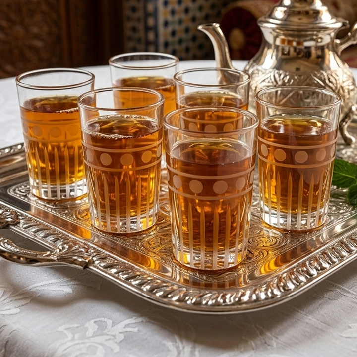 Set 6 verres à thé + 6 verres à eau/jus gravés modèle 1
