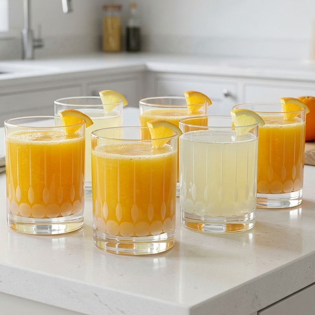Set 6 verres à thé + 6 verres à eau/jus gravés modèle 3