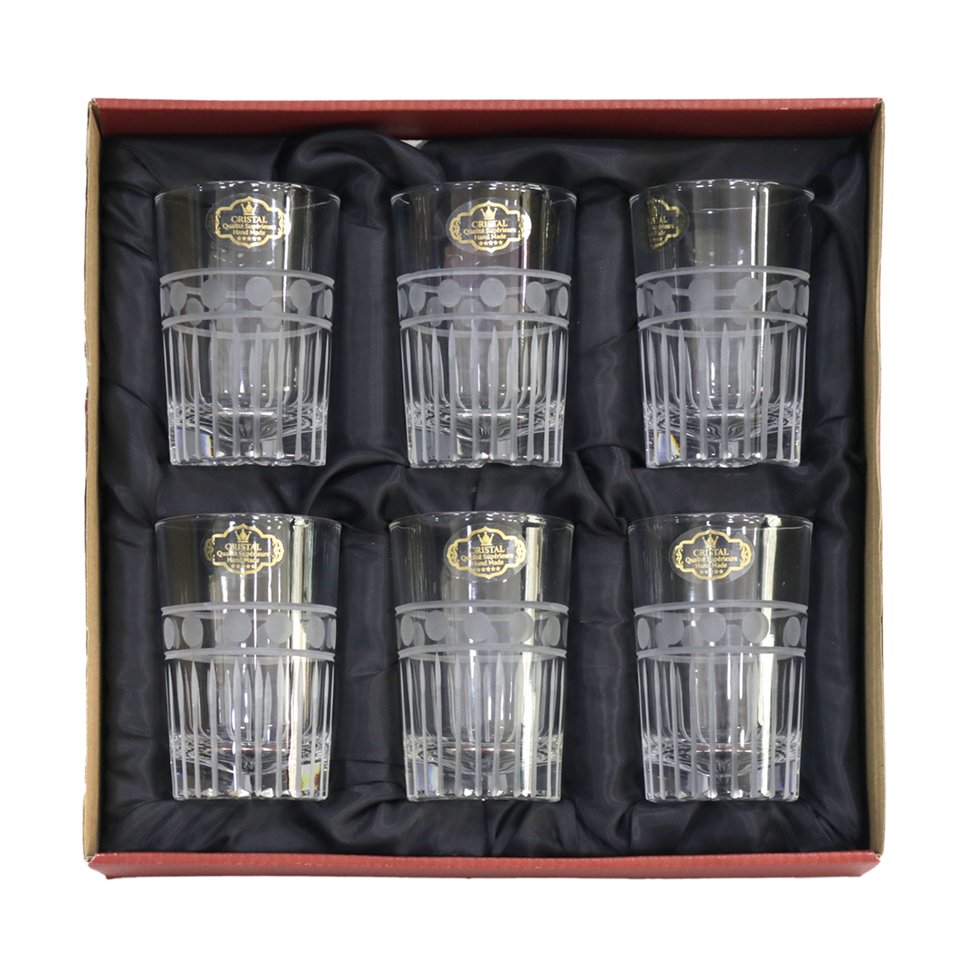 Set 6 verres à thé + 6 verres à eau/jus gravés modèle 1