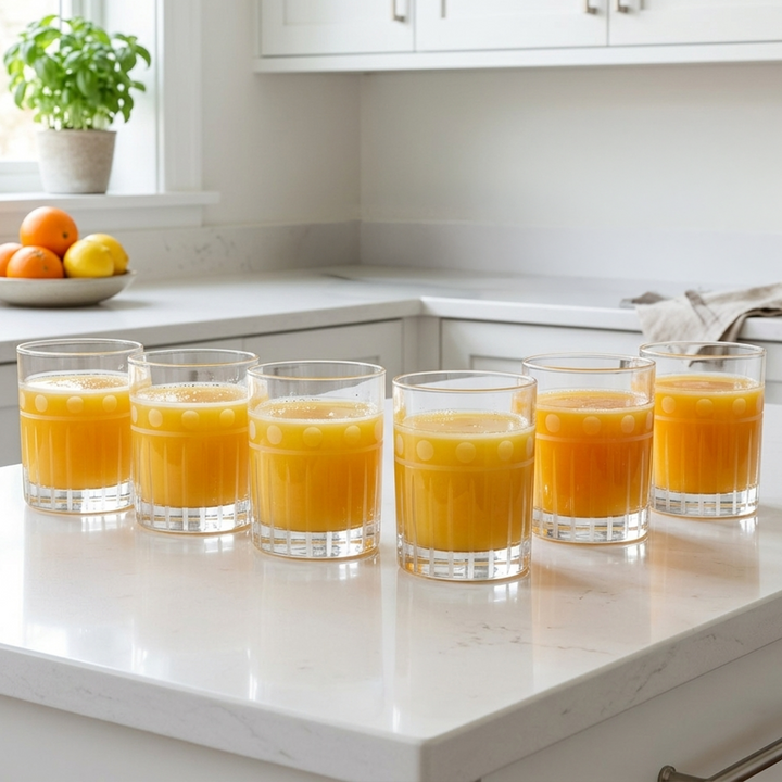 Set 6 verres à thé + 6 verres à eau/jus gravés modèle 1