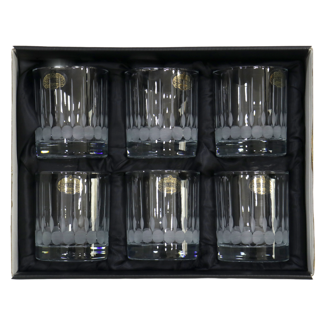 Set 6 verres à thé + 6 verres à eau/jus gravés modèle 3
