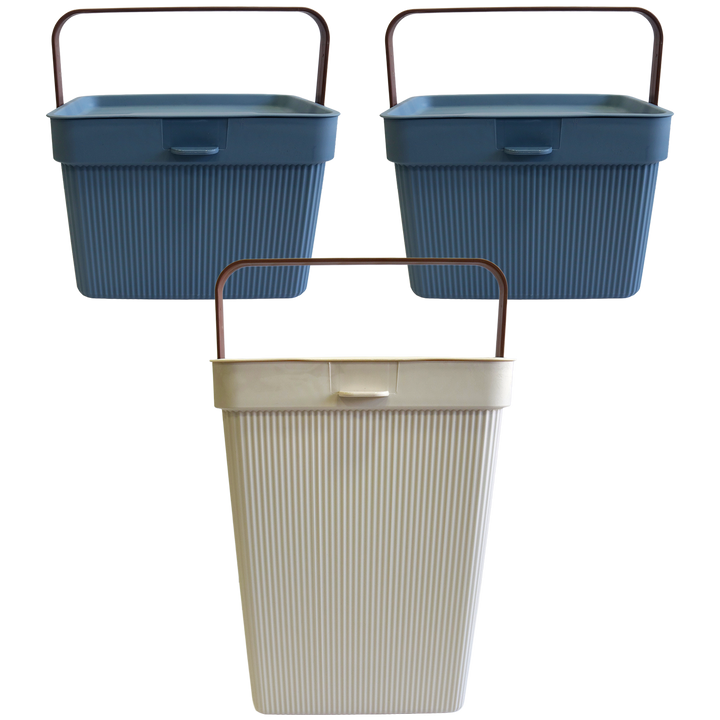 Set 2 mini paniers de rangement 6L + 1 panier 10L