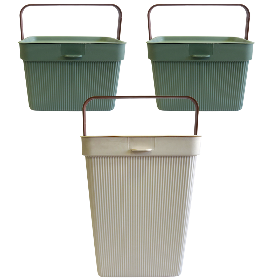 Set 2 mini paniers de rangement 6L + 1 panier 10L