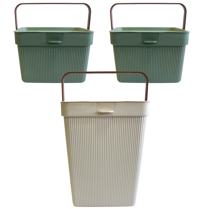 Set 2 mini paniers de rangement 6L + 1 panier 10L