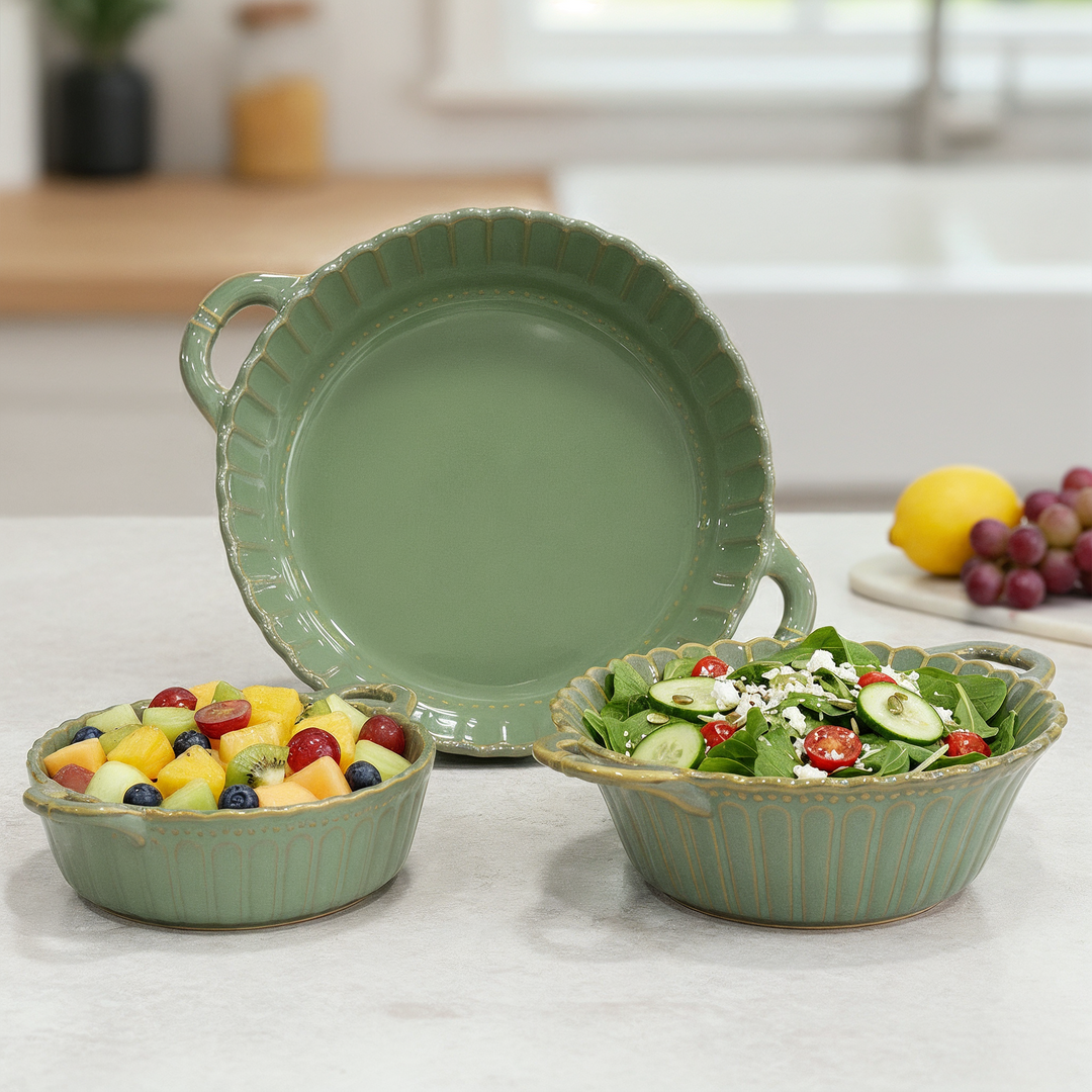 Set 3 saladiers en céramique 17cm + 20cm + 26cm