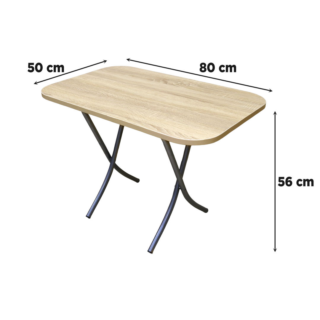 Table pliable rectangulaire 50x80x56cm + 4 tabourets pliable en plastique 28x23x45cm