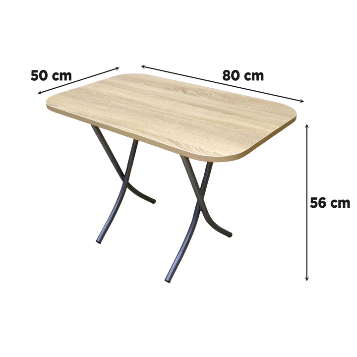 Table pliable rectangulaire 50x80x56cm + 4 tabourets pliable en plastique 28x23x45cm