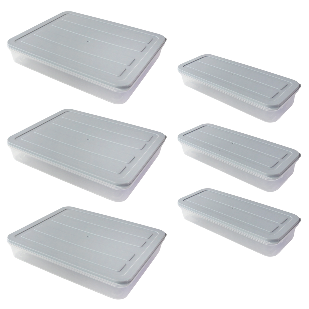 Set 6 boîtes de réfrigérateur  3x1,18lt + 3x2,4lt