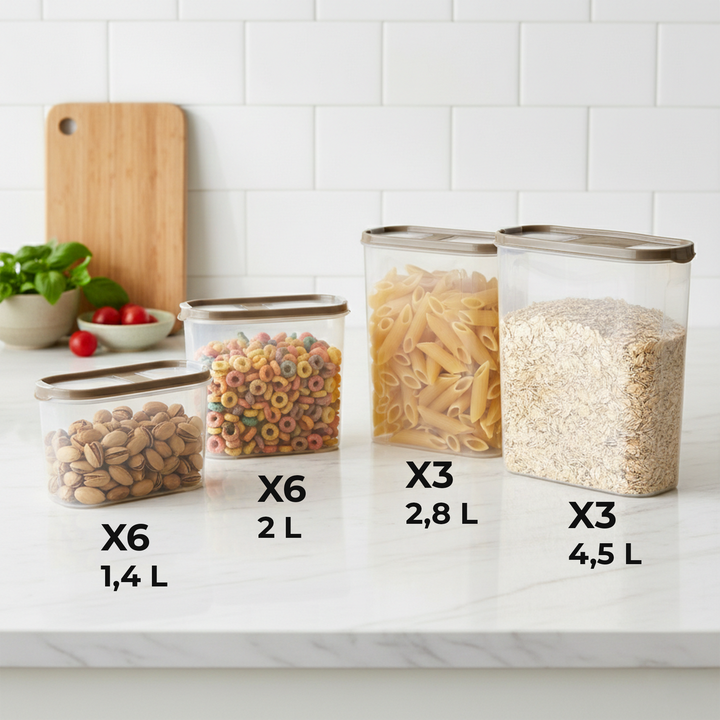 Set 18 boîtes céréales en plastique