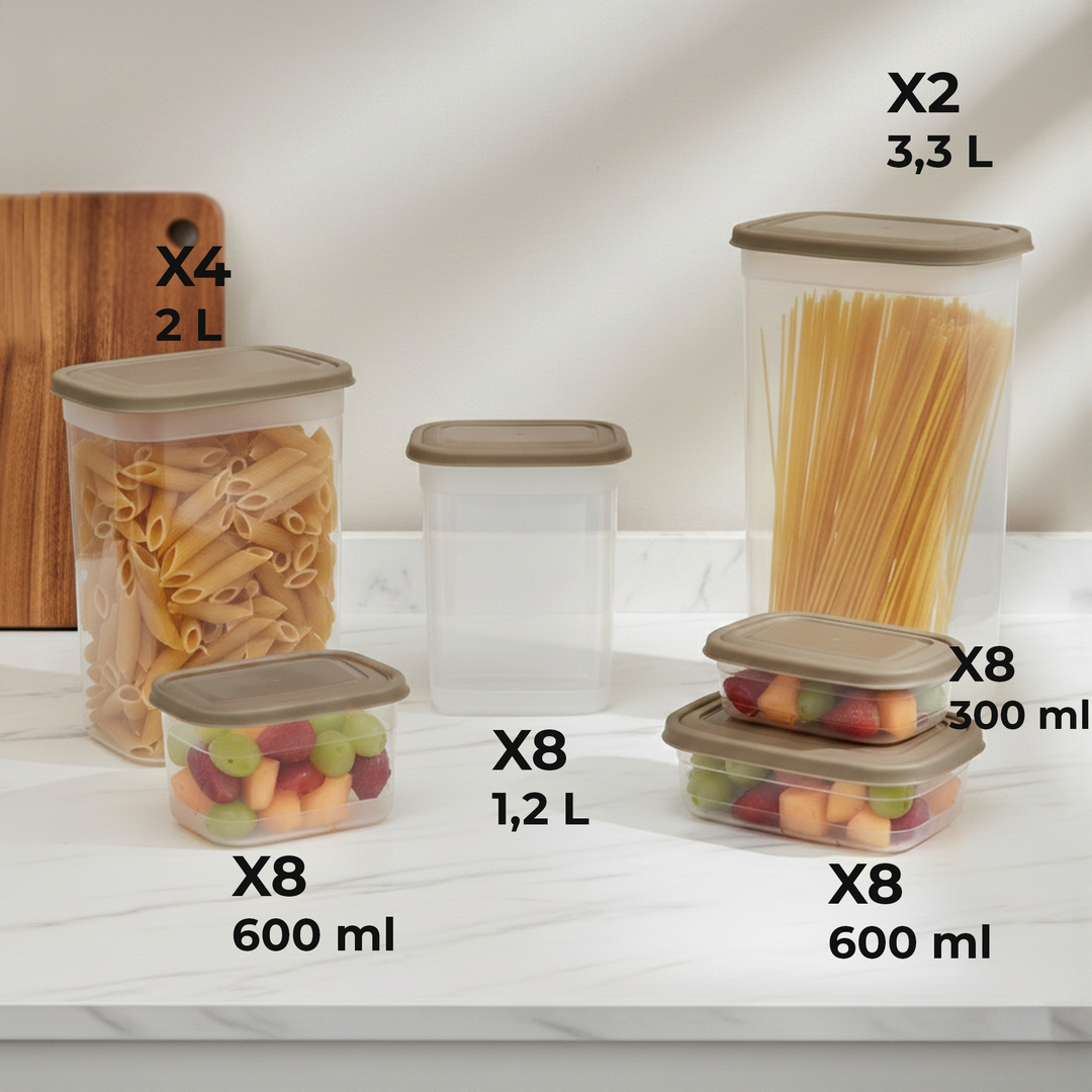 Set 38 boîtes de stockage en plastique