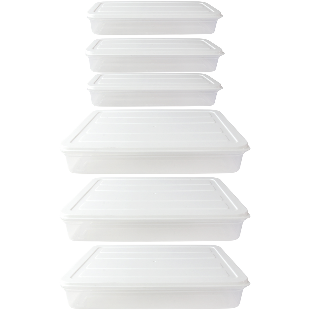 Set 6 boîtes de réfrigérateur  3x1,18lt + 3x2,4lt