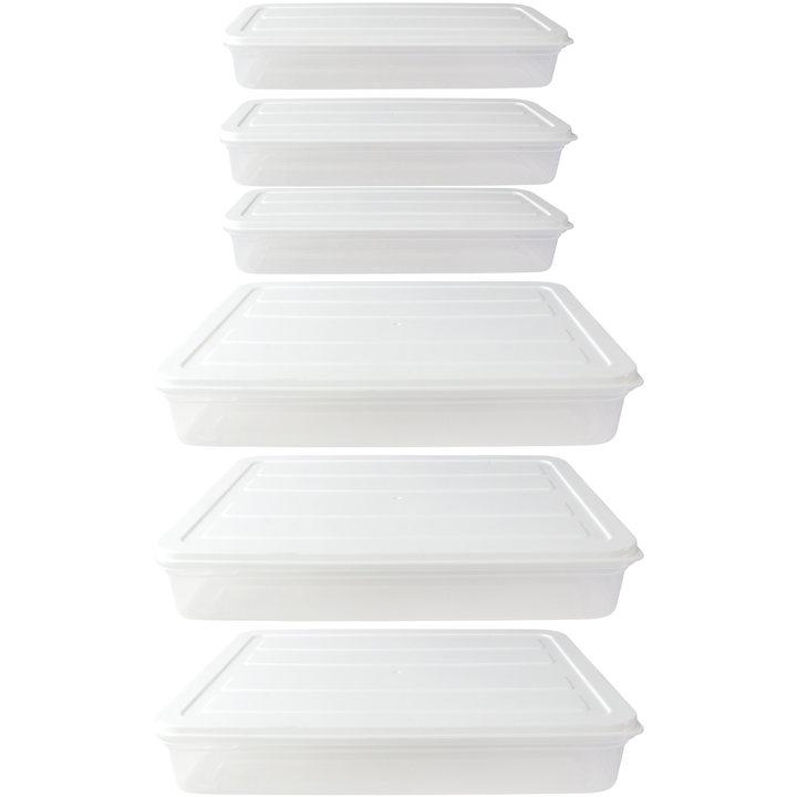Set 6 boîtes de réfrigérateur  3x1,18lt + 3x2,4lt