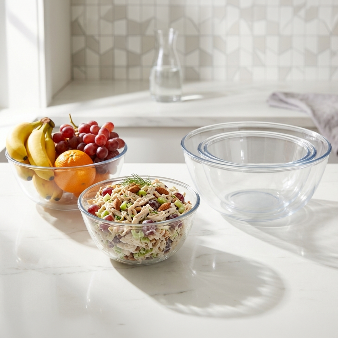 Set 5 saladiers en verre 1000ML + 1540ML + 2x2070ML + 4500ML