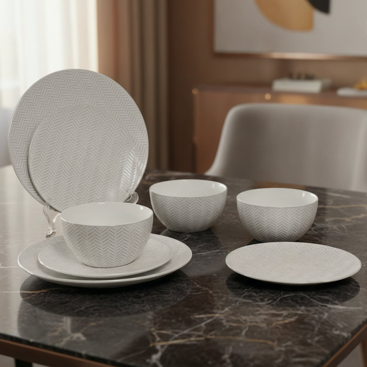 Set 3 assiettes 20cm + 2 assiettes 26cm + 3 bols 14cm en céramique