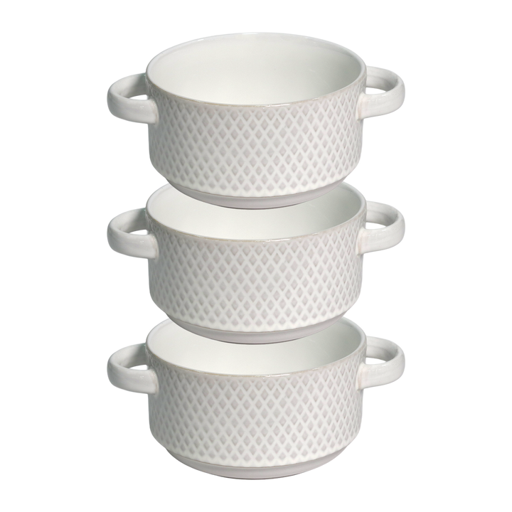 Set 2 assiettes creuses 22cm + 3 bols 15cm en céramique