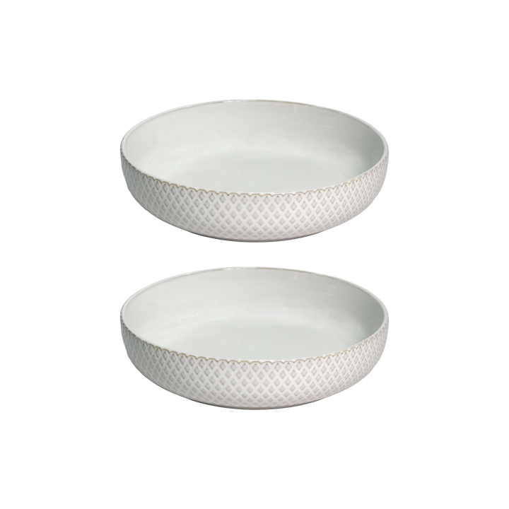 Set 2 assiettes creuses 22cm + 3 bols 15cm en céramique