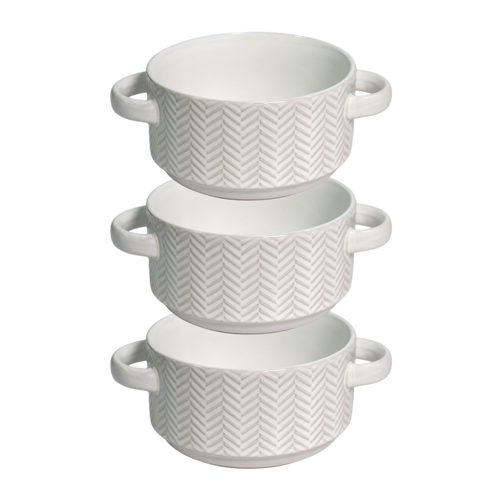 Set 2 assiettes creuses 22cm + 3 bols 15cm en céramique