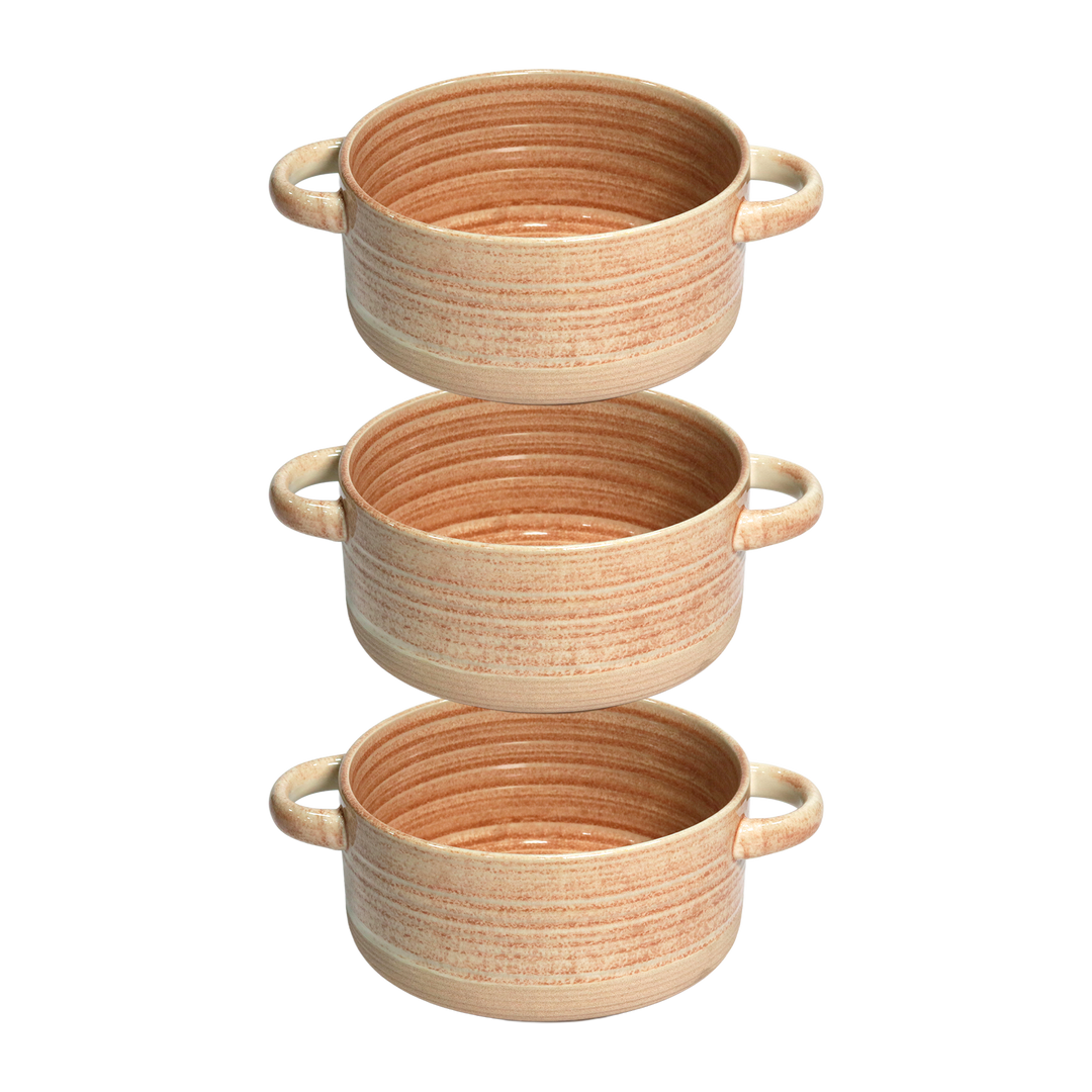 Set 3 assiettes 20cm + 3 bols 15cm + 2 bols avec anses 15cm en céramique