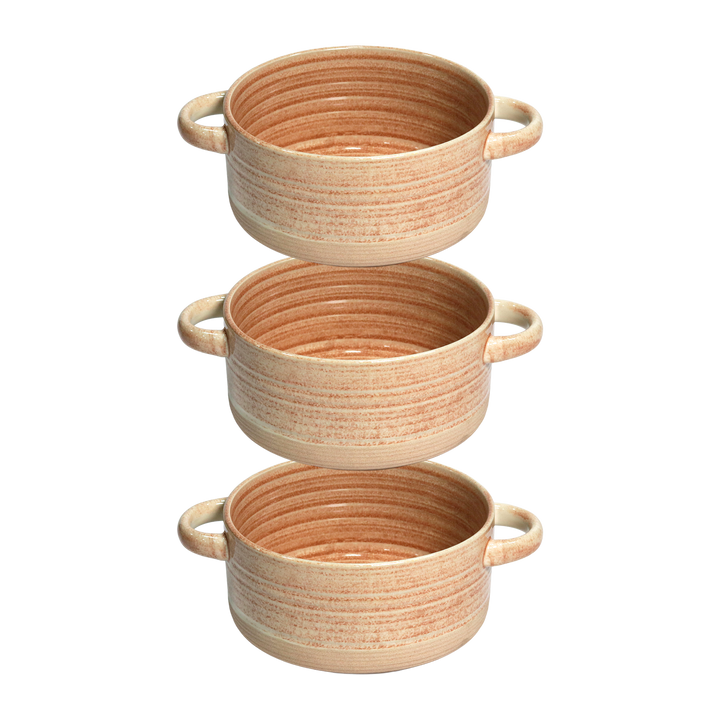 Set 3 assiettes 20cm + 3 bols 15cm + 2 bols avec anses 15cm en céramique