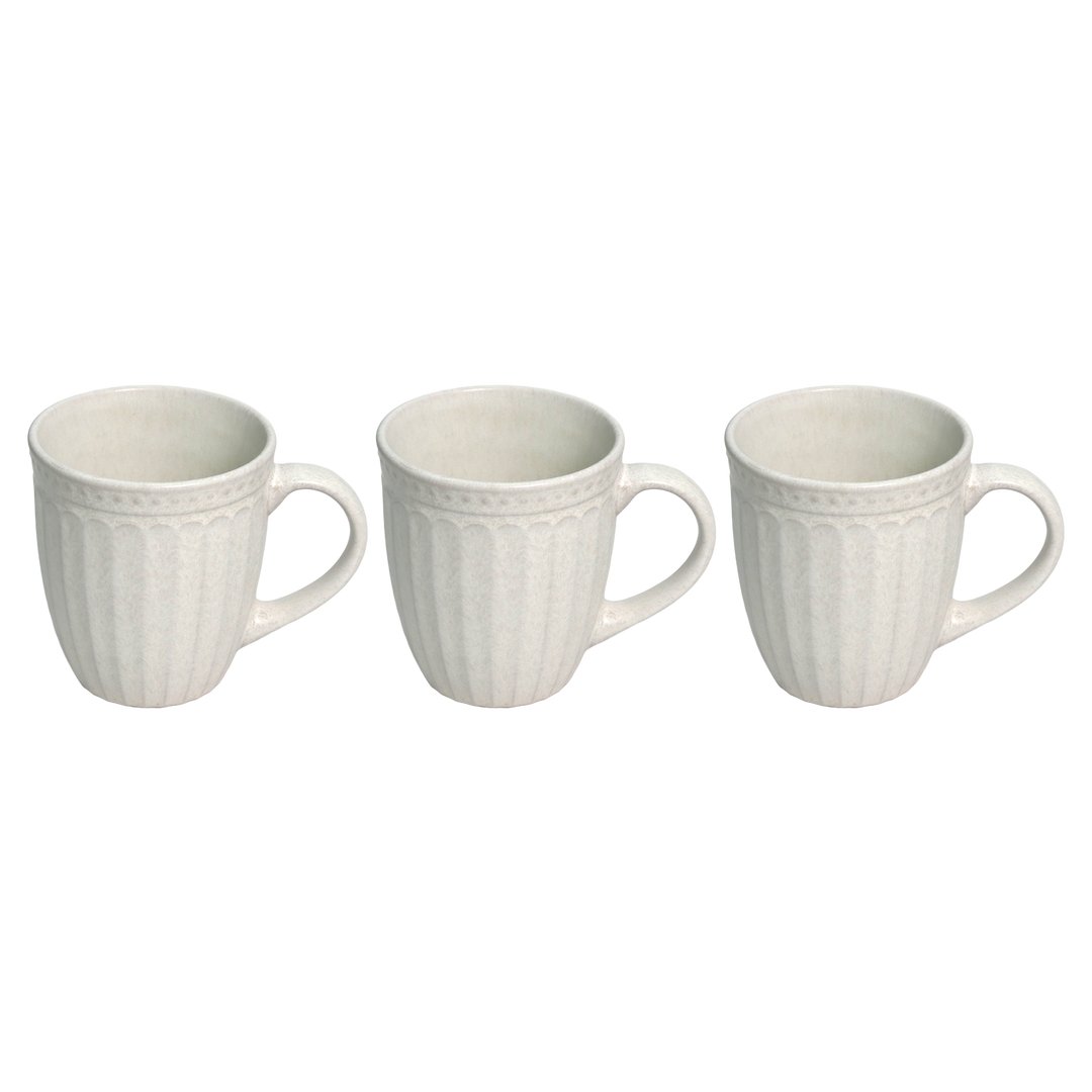 Set 3 assiettes 20cm + 3 bols 13cm + 3 mugs 260ML en céramique