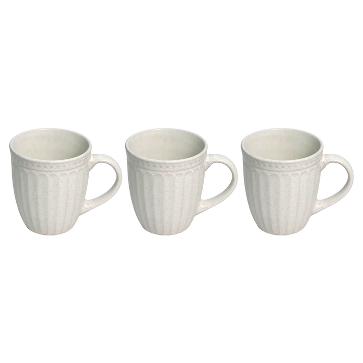 Set 3 assiettes 20cm + 3 bols 13cm + 3 mugs 260ML en céramique