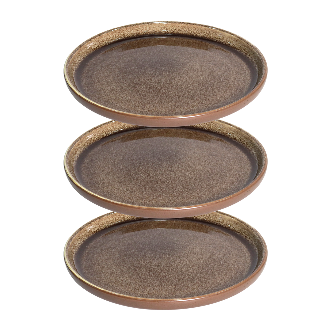 Set 3 assiettes 21cm + plats ovale 28cm + 3 bols 15cm en céramique