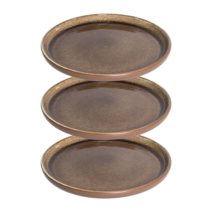 Set 3 assiettes 21cm + plats ovale 28cm + 3 bols 15cm en céramique