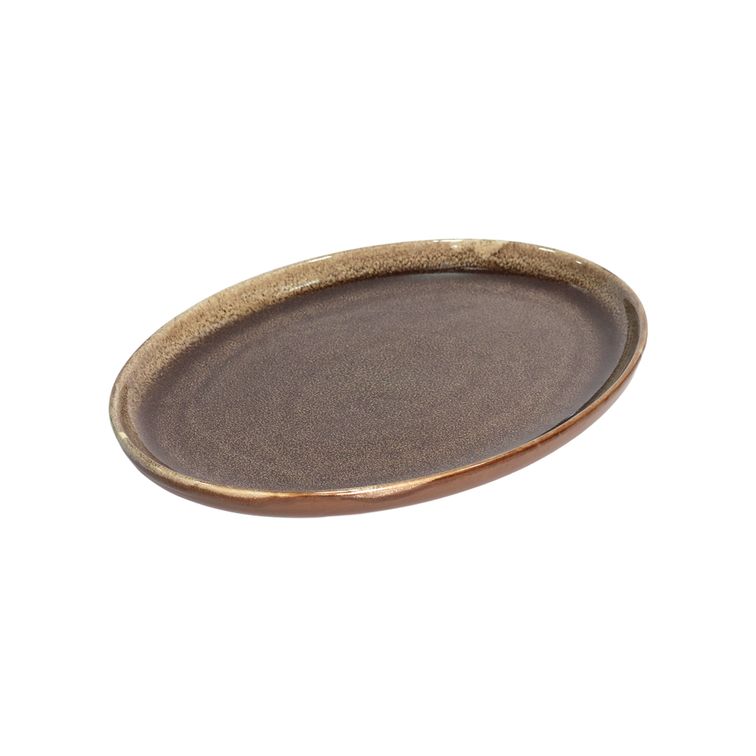 Set 3 assiettes 21cm + plats ovale 28cm + 3 bols 15cm en céramique