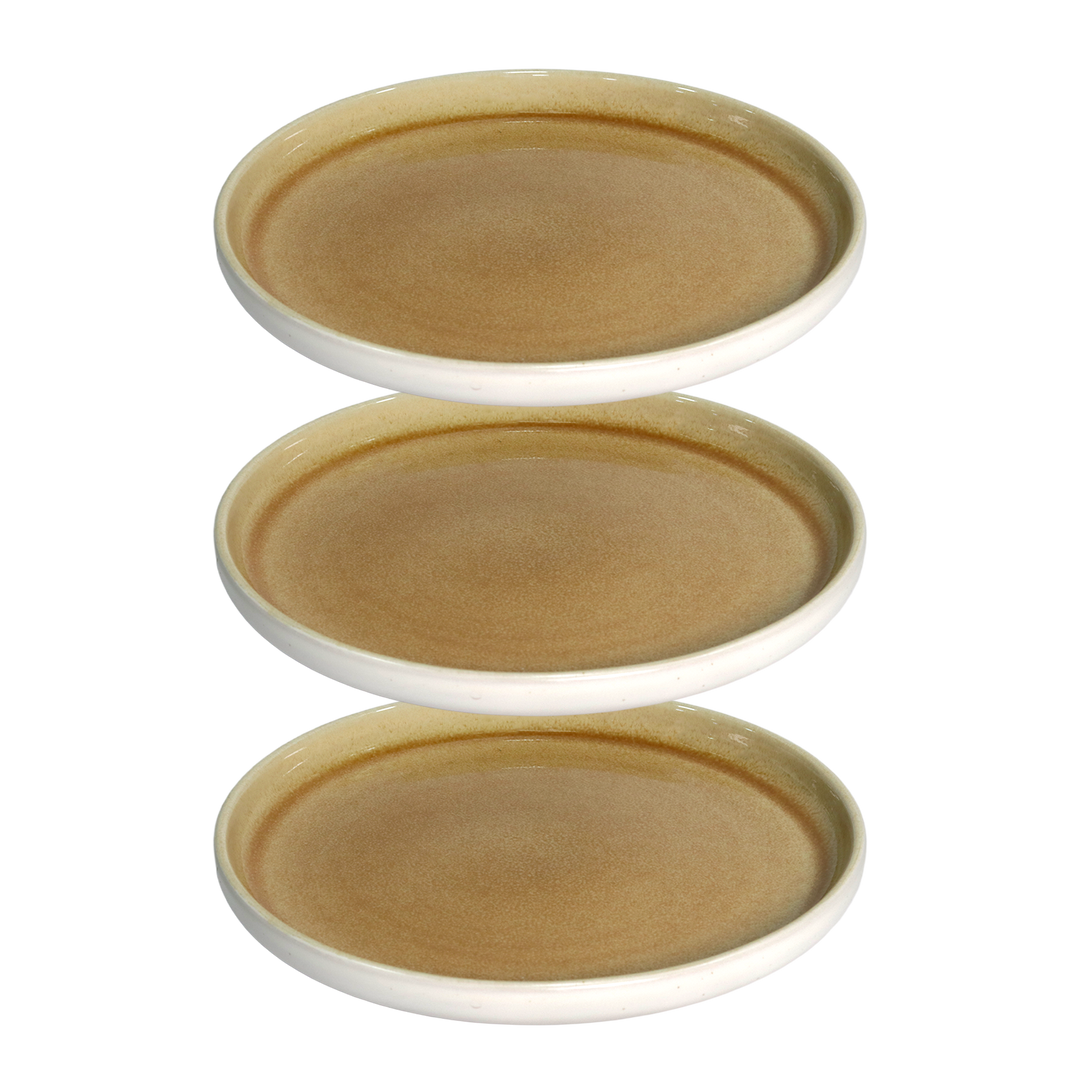 Set 3 assiettes 21cm + plats ovale 28cm + 3 bols 15cm en céramique