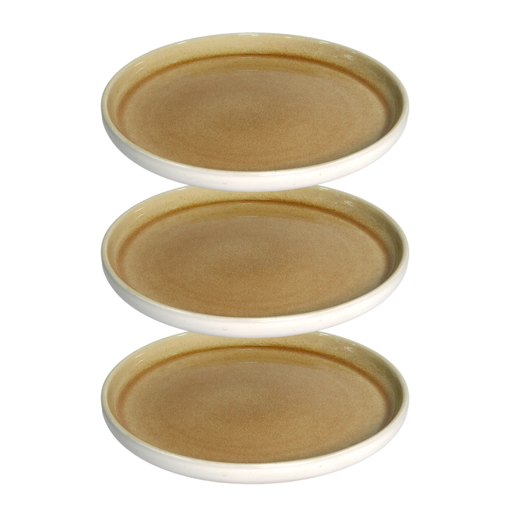 Set 3 assiettes 21cm + plats ovale 28cm + 3 bols 15cm en céramique