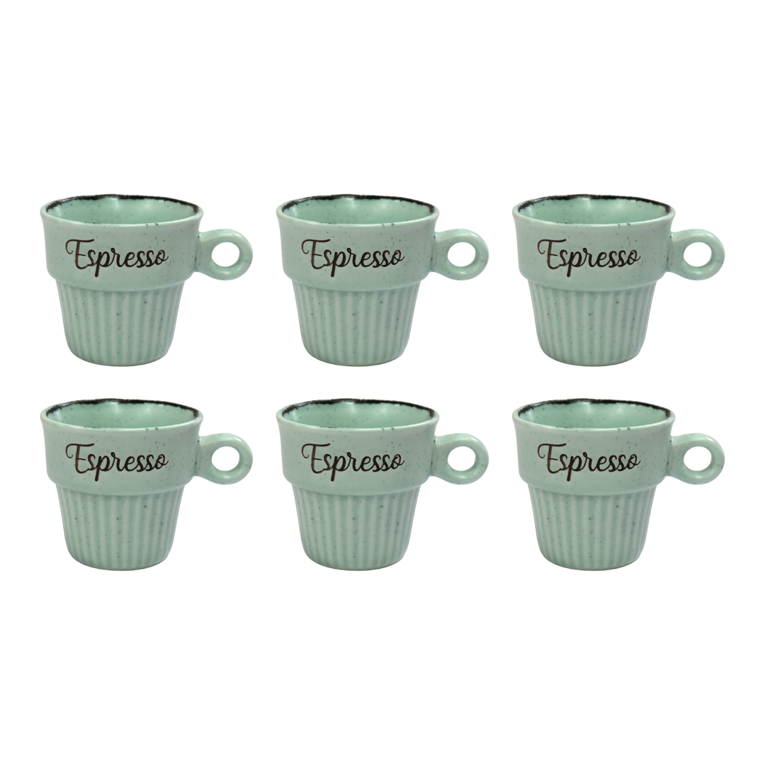 Set 6 tasses 75ML + 6 tasses 160ML en céramique