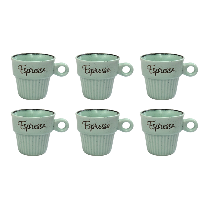 Set 6 tasses 75ML + 6 tasses 160ML en céramique