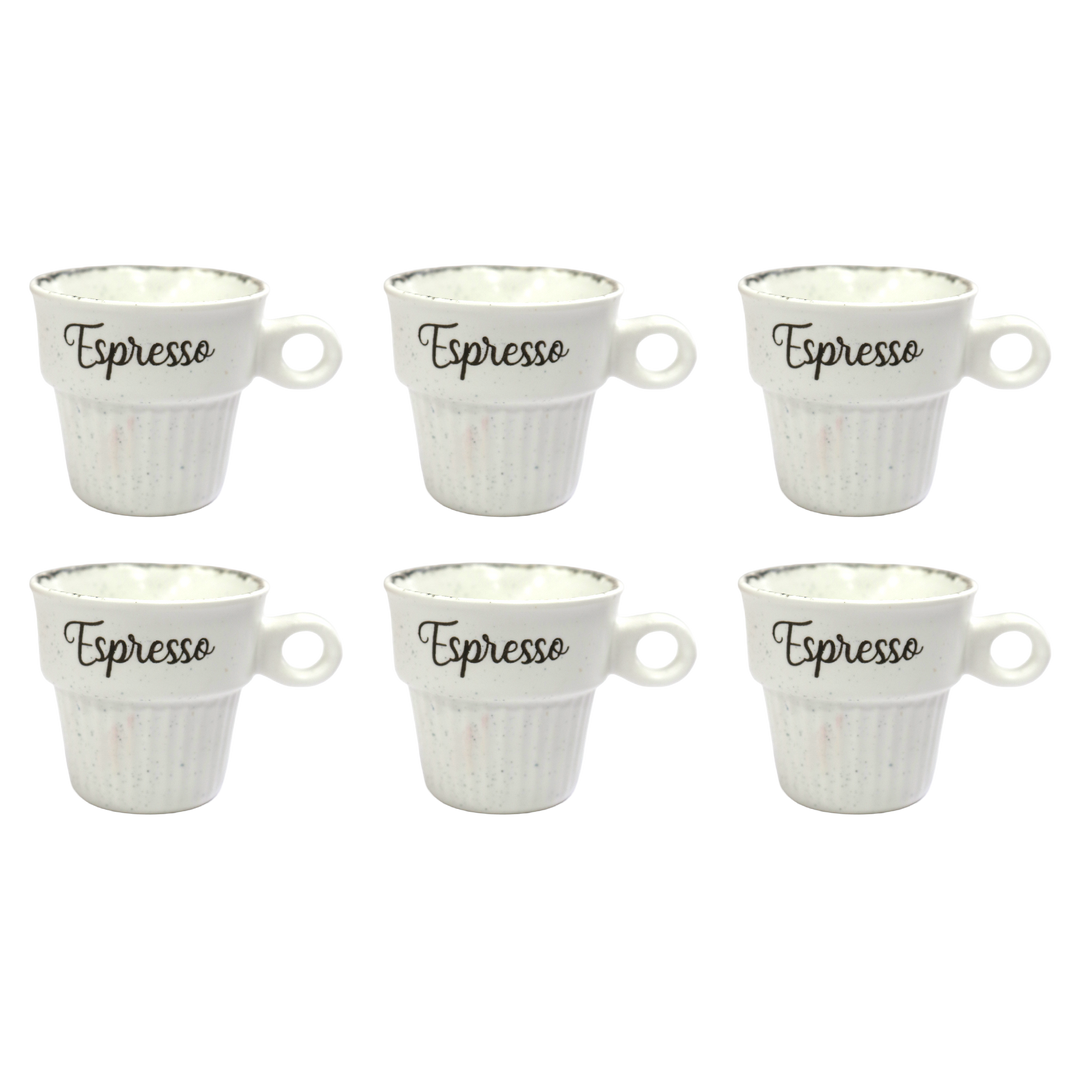 Set 6 tasses 75ML + 6 tasses 160ML en céramique