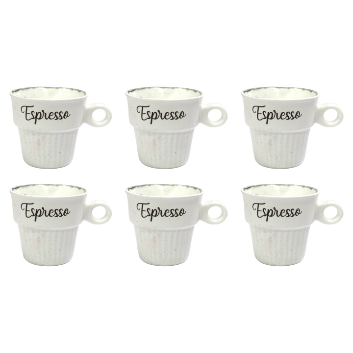 Set 6 tasses 75ML + 6 tasses 160ML en céramique