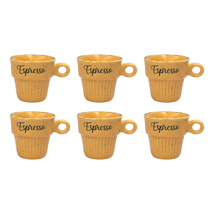Set 6 tasses 75ML + 6 tasses 160ML en céramique