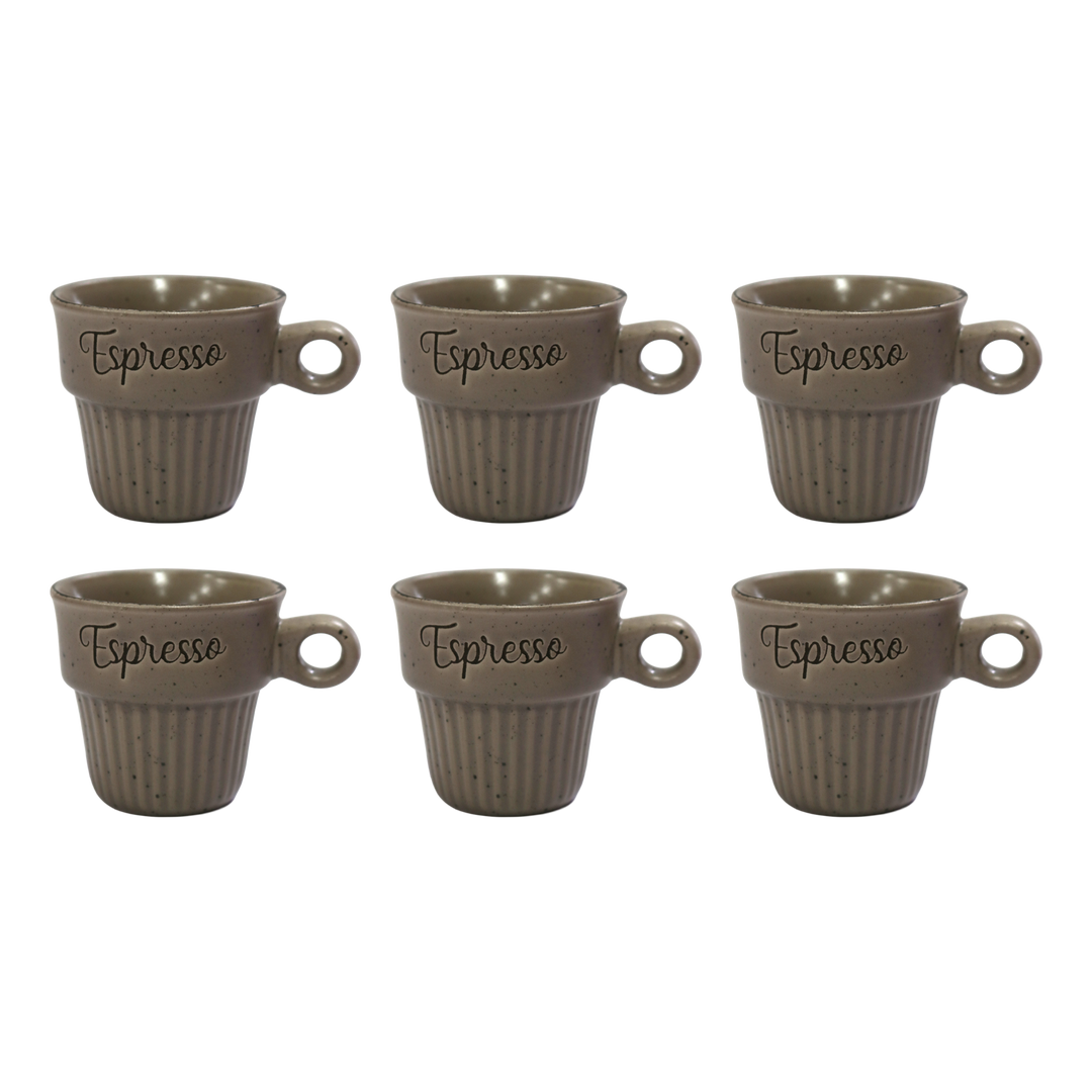 Set 6 tasses 75ML + 6 tasses 160ML en céramique