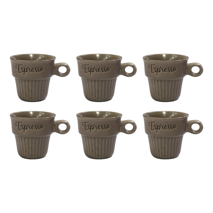Set 6 tasses 75ML + 6 tasses 160ML en céramique