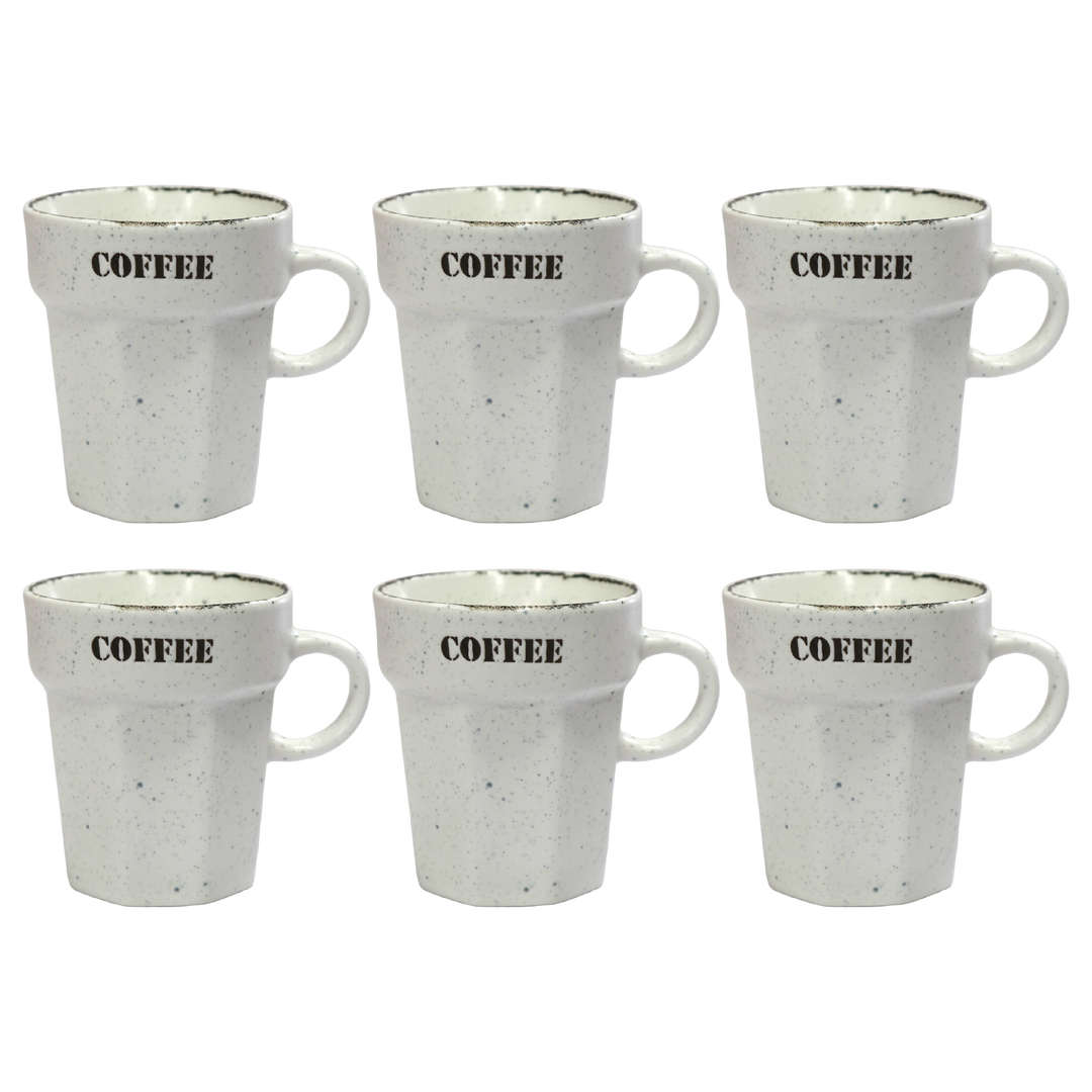 Set 6 tasses 75ML + 6 tasses 160ML en céramique