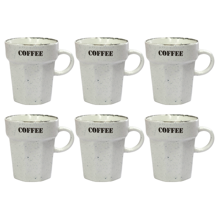 Set 6 tasses 75ML + 6 tasses 160ML en céramique