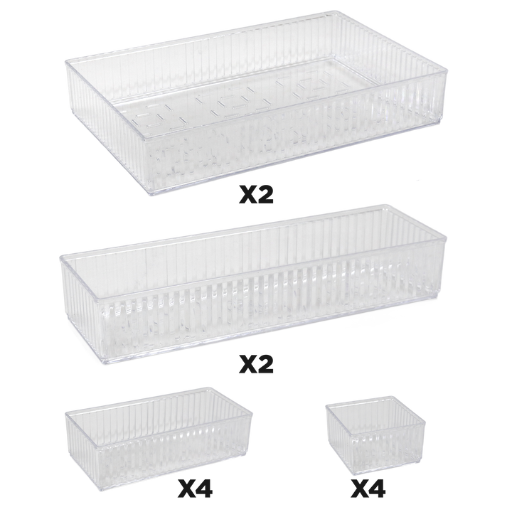 Set miroir 33cm + 2 organisateurs 18 compartiments + organisateur tiroir 12pcs