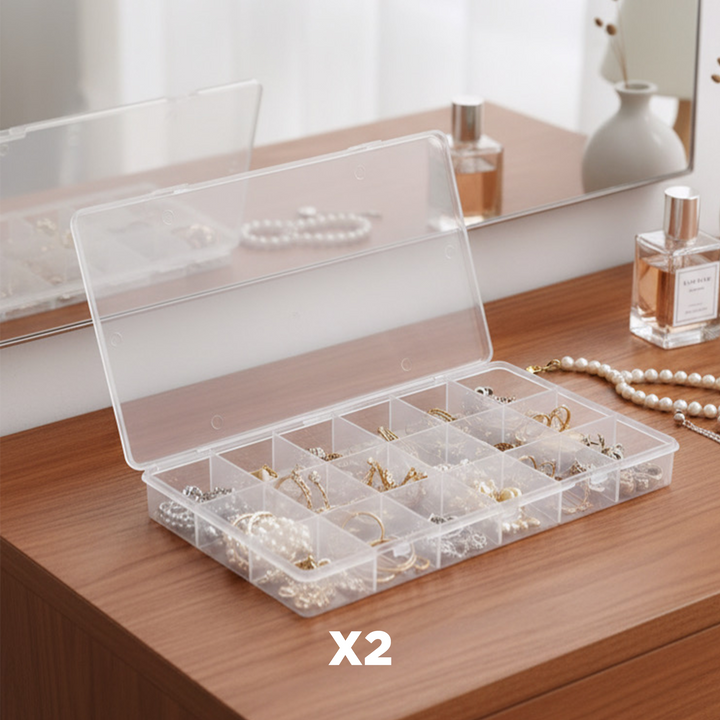 Set miroir 33cm + 2 organisateurs 18 compartiments + organisateur tiroir 12pcs