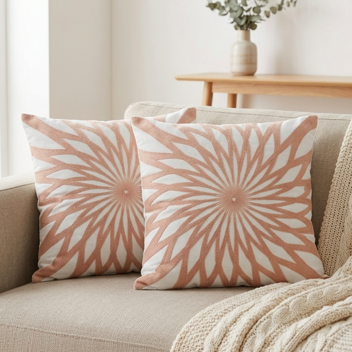 Set 2 coussins soleil 45x45cm