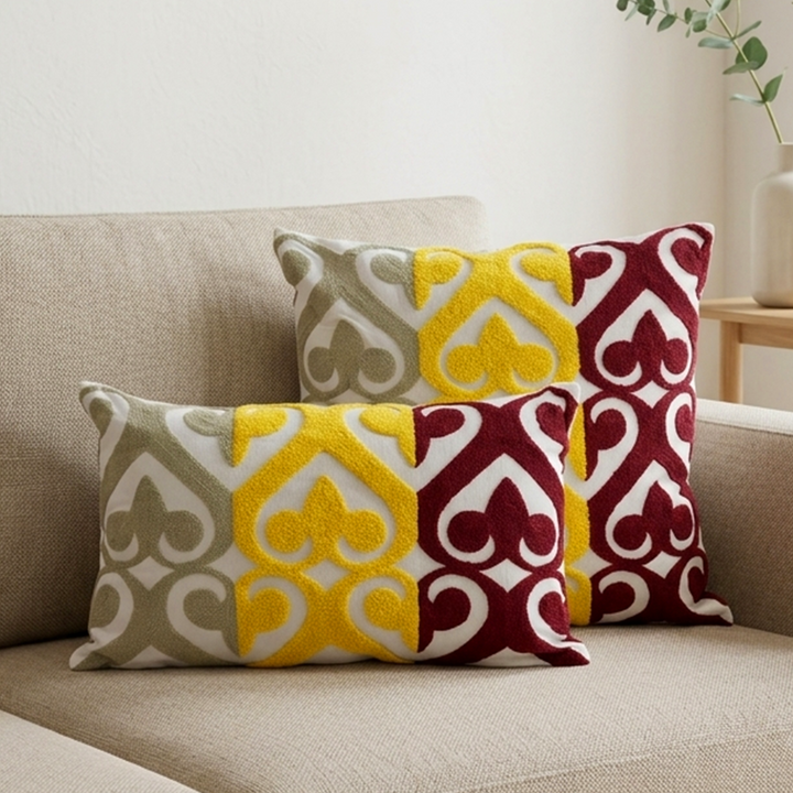 Set 2 coussins 45x45cm + 30x50cm colorés